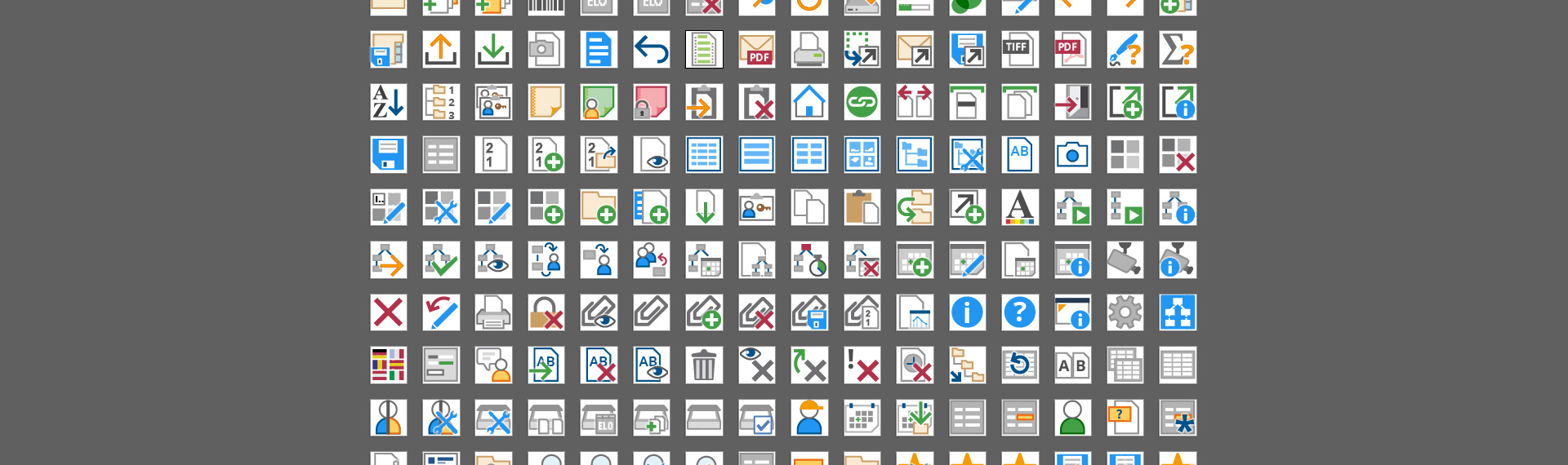 Icons of the main functions in the ELO Java Client